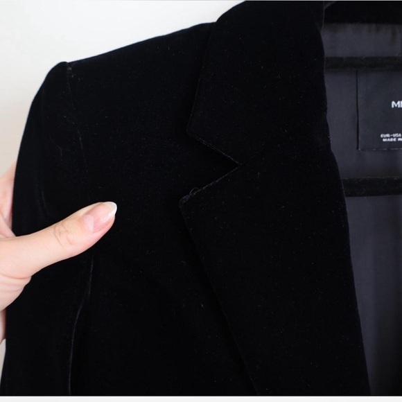 Mango Classic Black Velvet Blazer - Picture 6 of 7